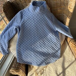 J. Crew Light Blue Quilted Turtleneck